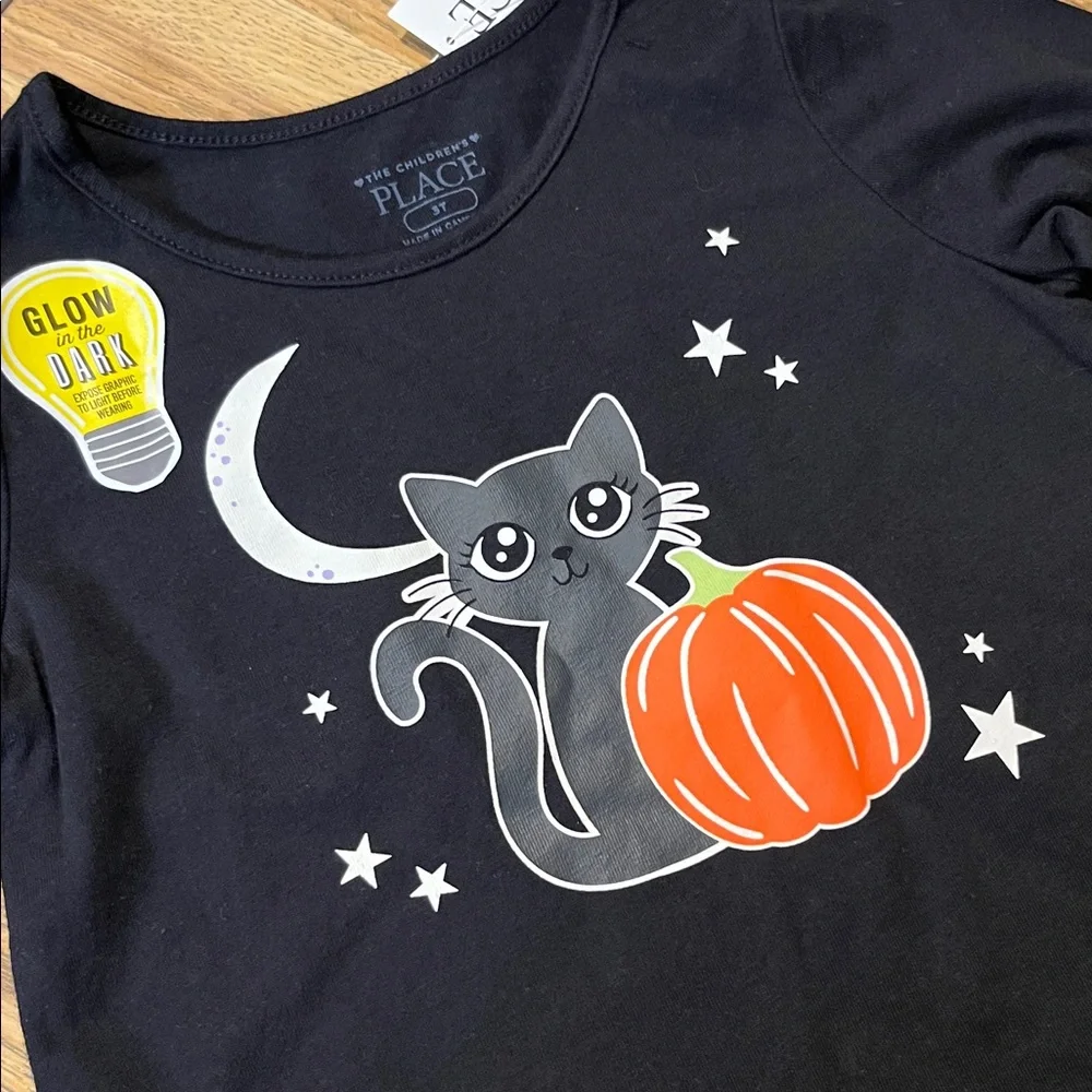 NWT $30 Set of 2 Long Sleeve 3T Girls' Cat Print Tees from The Children's Place